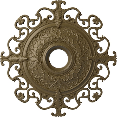 Ekena Millwork Orleans Ceiling Medallion (Canopies up to 8 1/4"), 38 3/8"OD x 6 5/8"ID x 2 7/8"P, Mississippi Mud CM38OLMMF